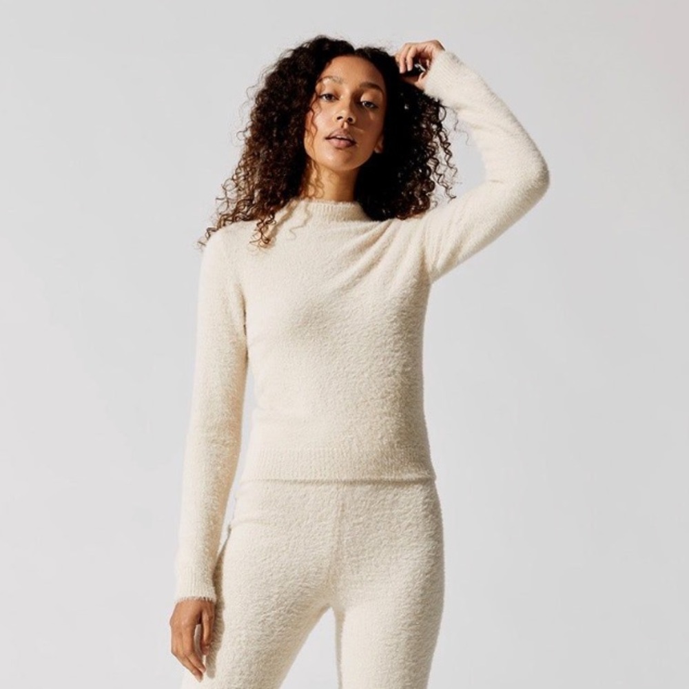 Carbon38 Eyelash Long Sleeve Mock Neck Sweater